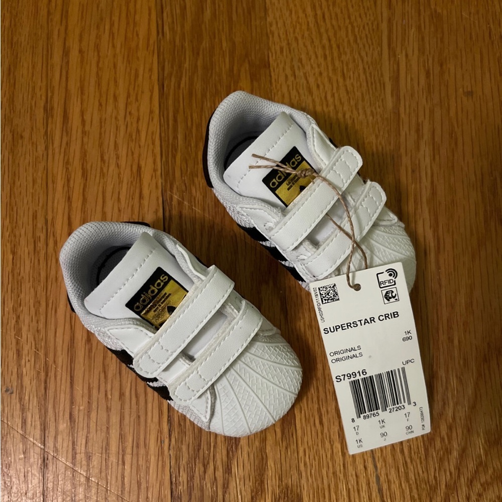 NWT adidas superstar crib size 1 infant